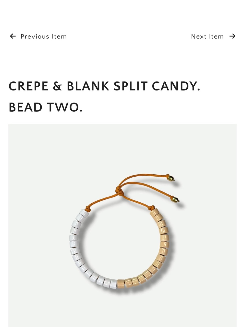 Split Candy Bead Necklace - White & Gold